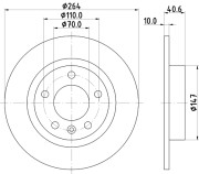 MDC2230 Brzdový kotouč MINTEX