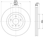 MDC2561 Brzdový kotouč MINTEX