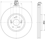 MDC2164 Brzdový kotouč MINTEX