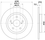 MDC2169 Brzdový kotouč MINTEX