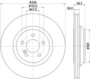 MDC2116 Brzdový kotouč MINTEX