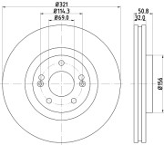 MDC2175 Brzdový kotouč MINTEX