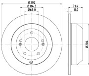 MDC2245 Brzdový kotouč MINTEX