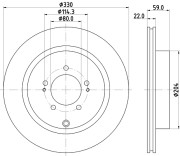 MDC2246 Brzdový kotouč MINTEX