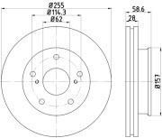 MDC2303 Brzdový kotouč MINTEX