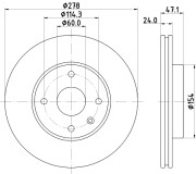 MDC2233 Brzdový kotouč MINTEX