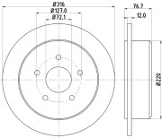 MDC2297 Brzdový kotouč MINTEX