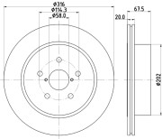 MDC2554 Brzdový kotouč MINTEX