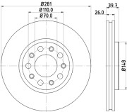 MDC2258 Brzdový kotouč MINTEX