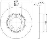 MDC2259 Brzdový kotouč MINTEX