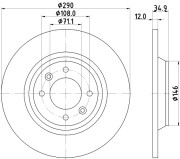 MDC2268 Brzdový kotouč MINTEX