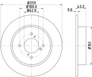 MDC2267 Brzdový kotouč MINTEX