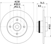 MDC2266 Brzdový kotouč MINTEX