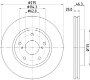 MDC2285 Brzdový kotouč MINTEX