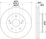 MDC2322 Brzdový kotouč MINTEX