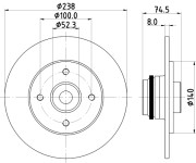 MDC2381 Brzdový kotouč MINTEX