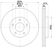 MDC2540 Brzdový kotouč MINTEX