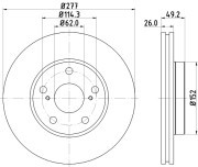 MDC2544 Brzdový kotouč MINTEX