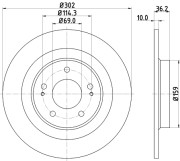 MDC2602 Brzdový kotouč MINTEX