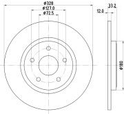 MDC2754 Brzdový kotouč MINTEX