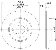 MDC2813C Brzdový kotouč MINTEX