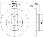 MDC2833C Brzdový kotouč MINTEX