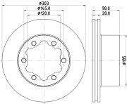 MDC2840C Brzdový kotouč MINTEX