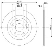 MDC2857C Brzdový kotouč MINTEX