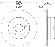 MDC2858C Brzdový kotouč MINTEX