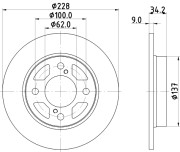 MDC2868C Brzdový kotouč MINTEX