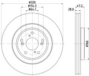 MDC2887C Brzdový kotouč MINTEX