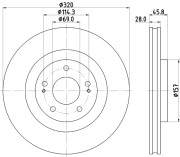 MDC2890C Brzdový kotouč MINTEX