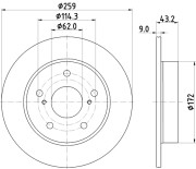 MDC2908C Brzdový kotouč MINTEX