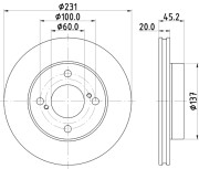 MDC2910C Brzdový kotouč MINTEX