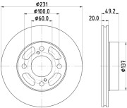 MDC2942C Brzdový kotouč MINTEX