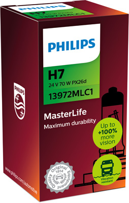 13972MLC1 PHILIPS Žárovka H7 (řada MasterLife) | 24V 70W | 13972MLC1 PHILIPS