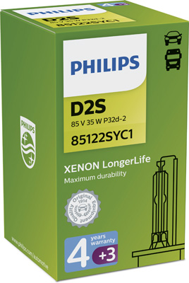 85122SYC1 PHILIPS Xenonová výbojka D2S (řada Xenon LongerLife) | 85V 35W | 4300K | 85122SYC1 PHILIPS