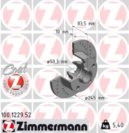 100.1229.52 Brzdový kotouč SPORT BRAKE DISC COAT Z ZIMMERMANN