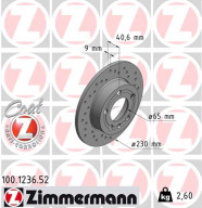 100.1236.52 Brzdový kotouč SPORT BRAKE DISC COAT Z ZIMMERMANN