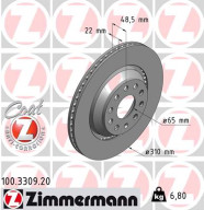 100.3309.20 Brzdový kotouč COAT Z ZIMMERMANN