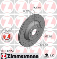 100.3309.52 Brzdový kotouč SPORT BRAKE DISC COAT Z ZIMMERMANN