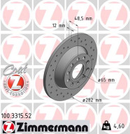 100.3315.52 Brzdový kotouč SPORT BRAKE DISC COAT Z ZIMMERMANN