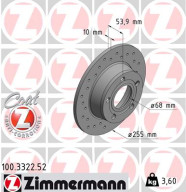 100.3322.52 Brzdový kotouč SPORT BRAKE DISC COAT Z ZIMMERMANN