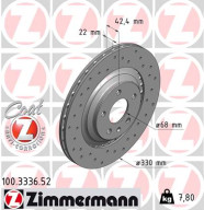 100.3336.52 Brzdový kotouč SPORT BRAKE DISC COAT Z ZIMMERMANN