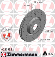 100.3373.52 Brzdový kotouč SPORT BRAKE DISC COAT Z ZIMMERMANN