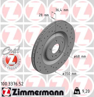 100.3376.52 Brzdový kotouč SPORT BRAKE DISC COAT Z ZIMMERMANN