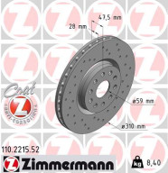 110.2215.52 Brzdový kotouč SPORT BRAKE DISC COAT Z ZIMMERMANN