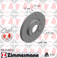 150.3485.52 Brzdový kotouč SPORT BRAKE DISC COAT Z ZIMMERMANN