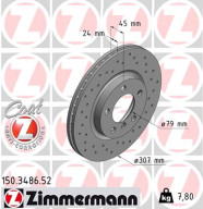 150.3486.52 Brzdový kotouč SPORT BRAKE DISC COAT Z ZIMMERMANN