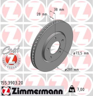 155.3903.20 Brzdový kotouč COAT Z ZIMMERMANN